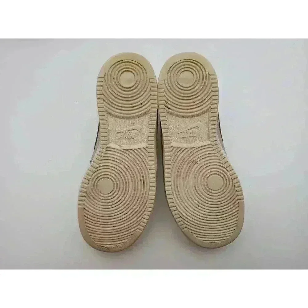 Nike Womens Court Borough Sneakers Shoes Beige 861533-001 Leather Lace Up 8.5